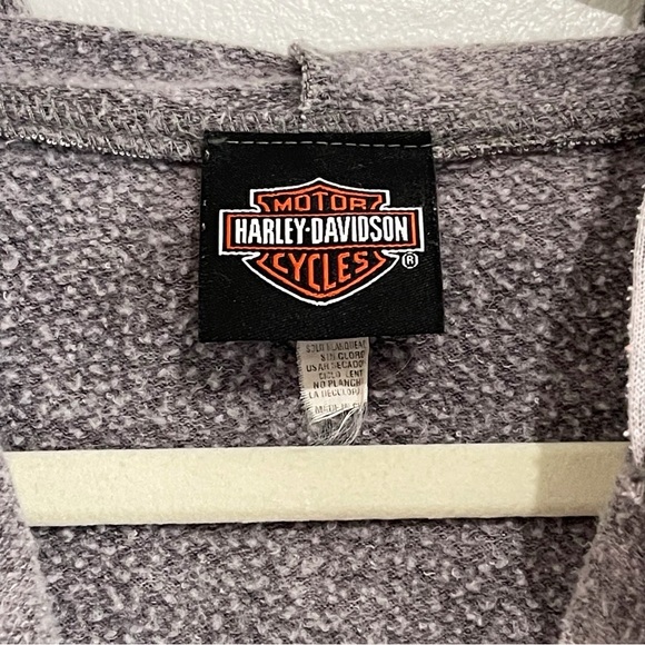 Harley Davidson Y2K Zip-Up Hoodie Jacket Sweatshirt Las Vegas Gray Women’s Sz S - Picture 6 of 9
